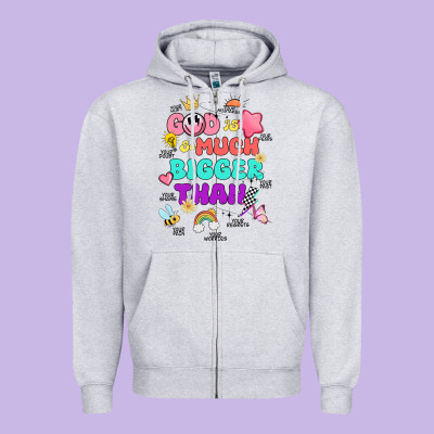 God Is Bigger Design Zipper Hoodie Designed By Jahusdesignshop