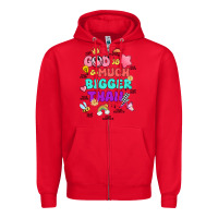 Red god is bigger design Zipper Hoodie - JahusDesignShop