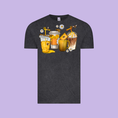 Coffee Cups Bumble Bee Vintage Tee Designed By Texasbilliewilder