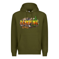 Army Green camping Premium Hoodie - NancyCooperArtShop