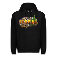 Black camping Premium Hoodie - NancyCooperArtShop