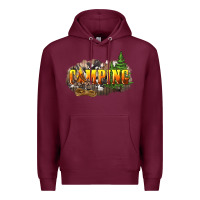 Burgundy camping Premium Hoodie - NancyCooperArtShop