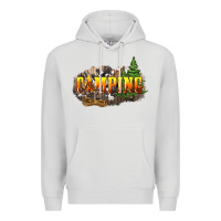 Dove Grey camping Premium Hoodie - NancyCooperArtShop