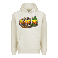Oatmeal Heather camping Premium Hoodie - NancyCooperArtShop