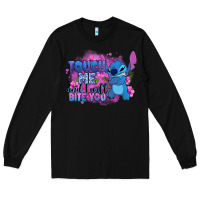 Black touch me and i will bite you stitch Long Sleeve Tee - Zillion Design Studio