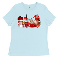 Baby Blue hockey coffee cups Ladies Tee - AdoDesignShop