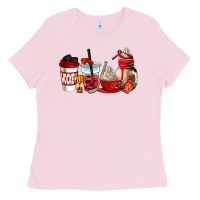 Bubblegum Pink hockey coffee cups Ladies Tee - AdoDesignShop