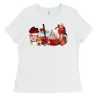 White hockey coffee cups Ladies Tee - AdoDesignShop