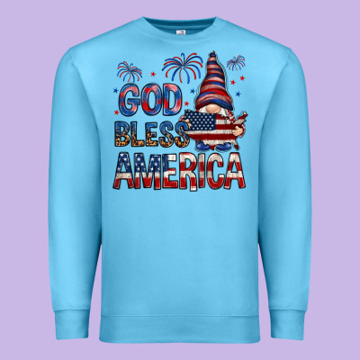 God Bless America Premium Sweatshirt Designed By Nancycooperartshop
