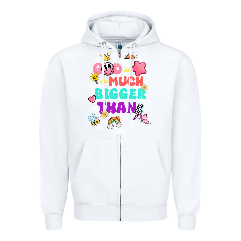 God Is Bigger Design Zipper Hoodie by JahusDesignShop | Teevron