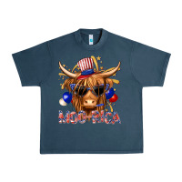Midnight Navy moorica with cow billie wilder Urban Heavy Tee - texasbilliewilder