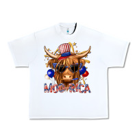 White moorica with cow billie wilder Urban Heavy Tee - texasbilliewilder