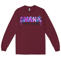 Burgundy ohana means family with stitch Long Sleeve Tee - texasbilliewilder