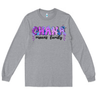 Heather Grey ohana means family with stitch Long Sleeve Tee - texasbilliewilder