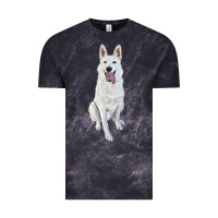 Cloud Black Hand Drawing White Shepherd Vintage Tee - RanaPortraitStore