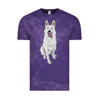 Cloud Purple Hand Drawing White Shepherd Vintage Tee - RanaPortraitStore