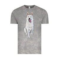Cloud Rock Hand Drawing White Shepherd Vintage Tee - RanaPortraitStore