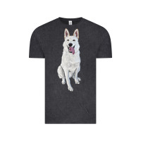 Vintage Black Hand Drawing White Shepherd Vintage Tee - RanaPortraitStore