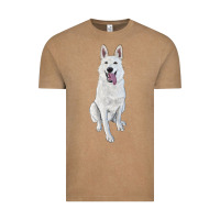 Vintage Coffee Hand Drawing White Shepherd Vintage Tee - RanaPortraitStore