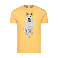 Vintage Mustard Hand Drawing White Shepherd Vintage Tee - RanaPortraitStore