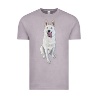 Vintage Zinc Hand Drawing White Shepherd Vintage Tee - RanaPortraitStore