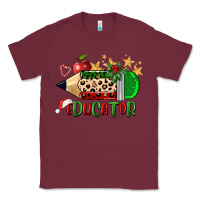Burgundy christmas educator pencil Classic Tee - FaDigitalArtStudio