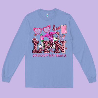 Valentines Day Lpn Licensed Practical Nurse Long Sleeve Tee Designed By Adodesignshop