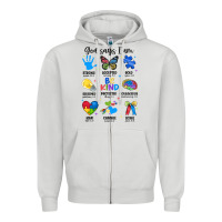 Dove Grey god says i am autism Zipper Hoodie - JahusDesignShop