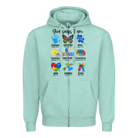 Seafoam god says i am autism Zipper Hoodie - JahusDesignShop