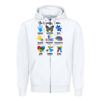 White god says i am autism Zipper Hoodie - JahusDesignShop