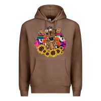 Chestnut baby cow flower Premium Hoodie - NancyCooperArtShop