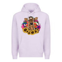 Lilac baby cow flower Premium Hoodie - NancyCooperArtShop
