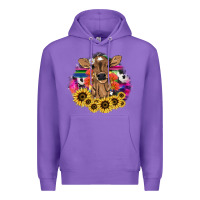 Purple baby cow flower Premium Hoodie - NancyCooperArtShop