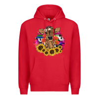 Red baby cow flower Premium Hoodie - NancyCooperArtShop