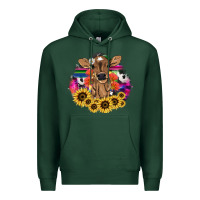 Sports Green baby cow flower Premium Hoodie - NancyCooperArtShop