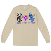 Mushroom peace love stitch Long Sleeve Tee - texasbilliewilder