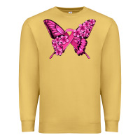 Antique Gold pink ribbon breast cancer butterfly Premium Sweatshirt - Jasminsmagicworld