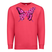 Cardinal pink ribbon breast cancer butterfly Premium Sweatshirt - Jasminsmagicworld