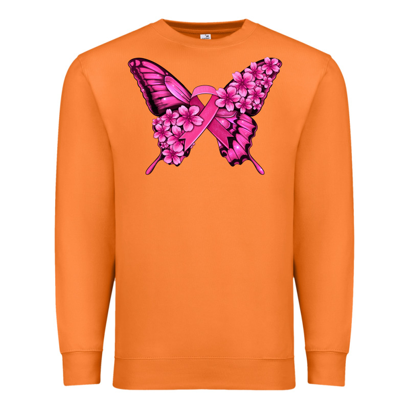 Pink Ribbon Breast Cancer Butterfly Premium Sweatshirt by Jasminsmagicworld | Teevron