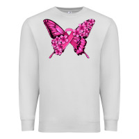 Dove Grey pink ribbon breast cancer butterfly Premium Sweatshirt - Jasminsmagicworld