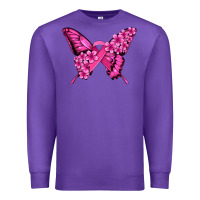 Purple pink ribbon breast cancer butterfly Premium Sweatshirt - Jasminsmagicworld