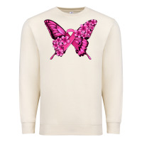 Sandshell pink ribbon breast cancer butterfly Premium Sweatshirt - Jasminsmagicworld