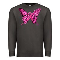 Smoke pink ribbon breast cancer butterfly Premium Sweatshirt - Jasminsmagicworld