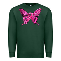 Sports Green pink ribbon breast cancer butterfly Premium Sweatshirt - Jasminsmagicworld