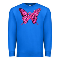 True Royal pink ribbon breast cancer butterfly Premium Sweatshirt - Jasminsmagicworld
