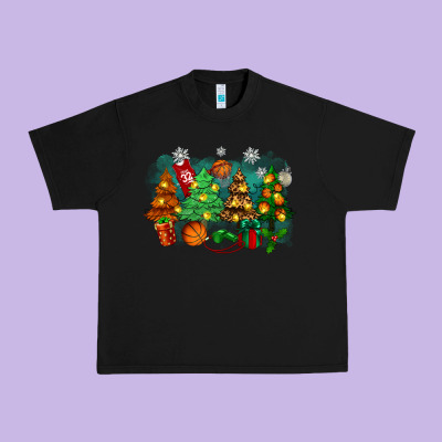 Urban Heavy Tee christmas trees with basketball