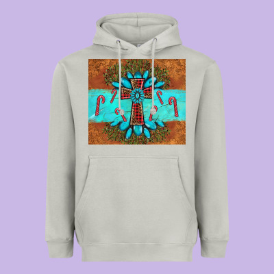 Christmas Cross Gemstone Heavyweight Hoodie Designed By Adodesignshop