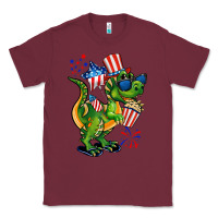 Burgundy 4th of July T-Rex Classic Tee - CowGirlArtShop