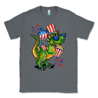 Charcoal Heather 4th of July T-Rex Classic Tee - CowGirlArtShop
