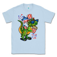 Dusty Blue 4th of July T-Rex Classic Tee - CowGirlArtShop